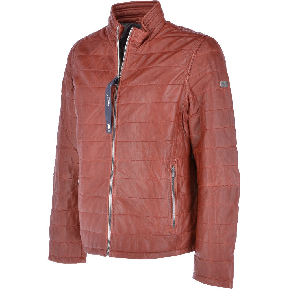 Trapper Leather Jacket Wine : Massimo