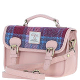 Ashwood Leather & Harris Tweed® Cloth Small Satchel Bag Baby-Pink/Pink: TW-67-15-BP