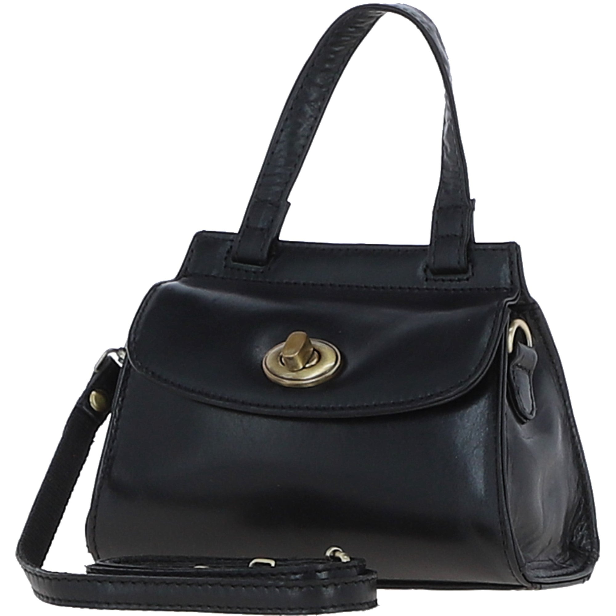 Ashwood Small Leather Grab Bag Black: V-82