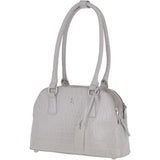 Crocodile Print Long Handled Three Section Tote Bag Grey Croc – 62730