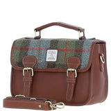 Ashwood Leather & Harris Tweed® Cloth Satchel Bag Tan/Mcload: TW-68-02-TM