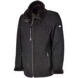 Leather Sheepskin Flying Jacket Black: Anton