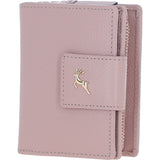 Ashwood Leather RFID Secure Wallet/Purse with Zip and Stud Closure Wood Rose: X-30