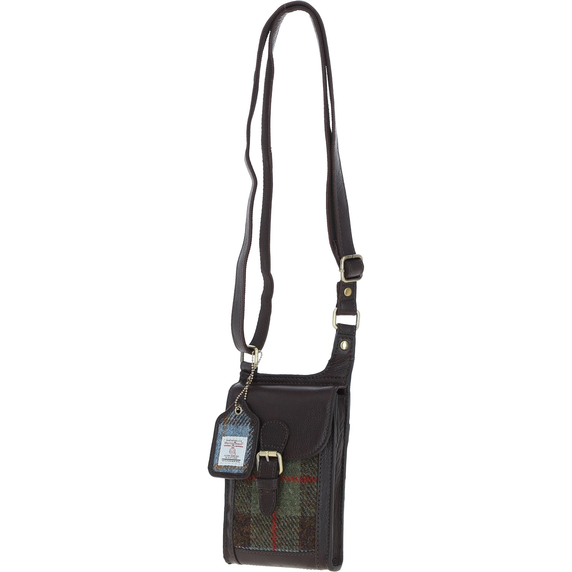 Ashwood Leather & Harris Tweed® Cloth elegance Crossbody Bag Brown/Mcload: TW-20-01-BM
