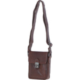 Ashwood Leather Men's Buckle Crossbody Bag Chestnut: S-60