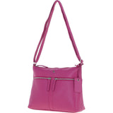 Sleek Luxe Leather Shoulder Bag Berry: Mourne