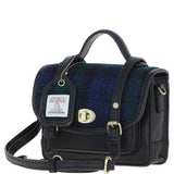 Ashwood Leather & Harris Tweed® Cloth Mini Satchel Bag with Twist Lock Black/Watch: TW-32-03-BW