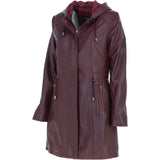 Stylish Ashwood Leather Ladies Three Quarter Jacket Burgundy: Emilia