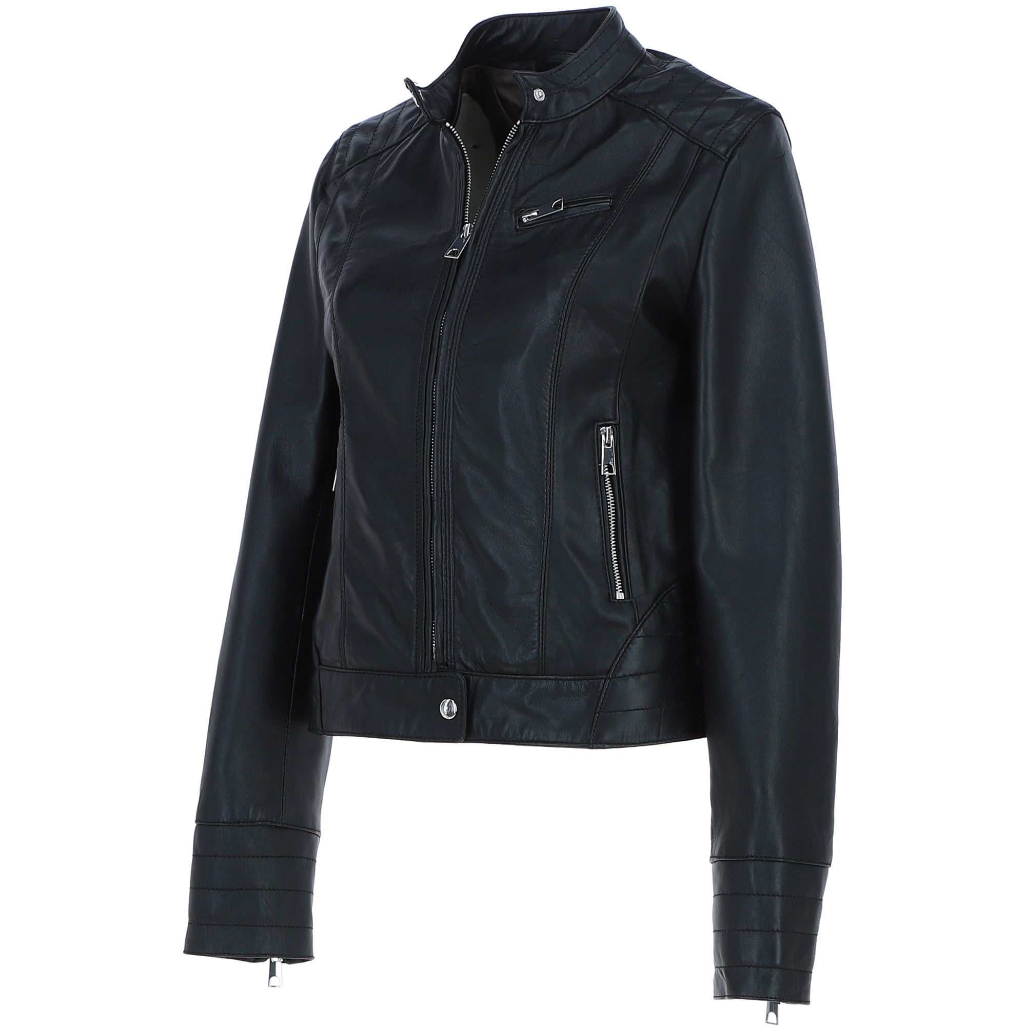 Leather Jacket Black: NANCY