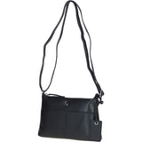 Elegant Leather Shoulder Bag Black: Dublin