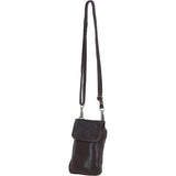 Real Leather Crossbody Smartphone Bag Brown: st 2231