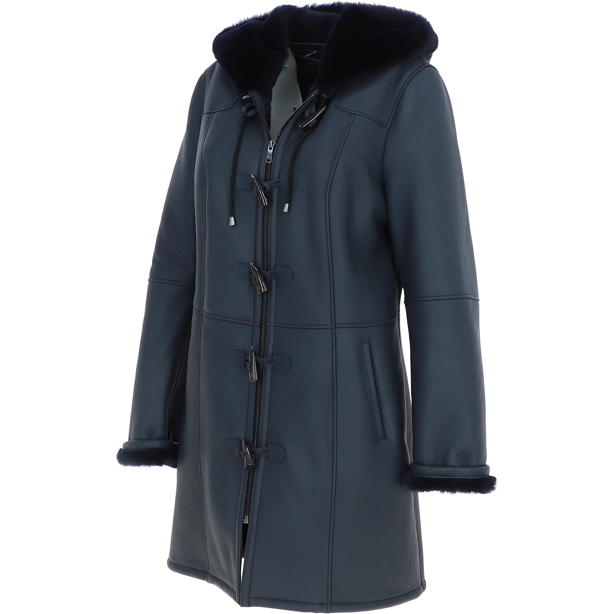 Ladies Sheepskin Duffle Navy: 5928