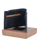 Mens Luxury 6 Card Note Leather Wallet Black : 2002