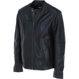 Ashwood Leather Mandarin Collar Men's Biker Jacket Black: e-16110