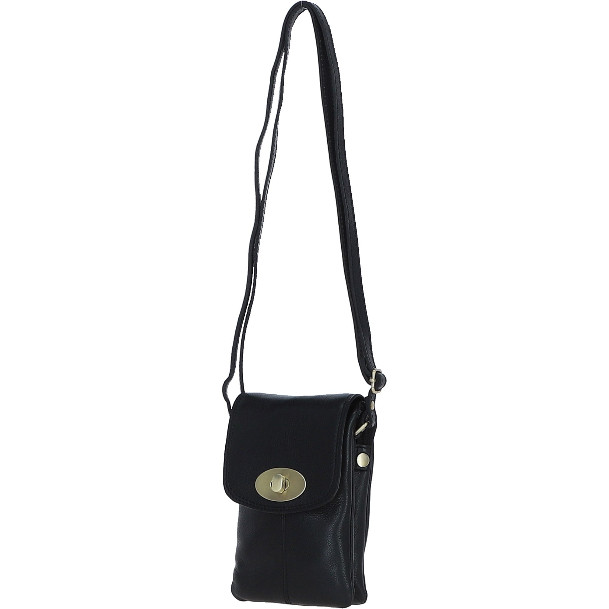 Ashwood Leather Crossbody Smart Phone Bag Black: M-80