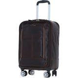 Premium Leather Trolley Suitcase Brown: pl-52