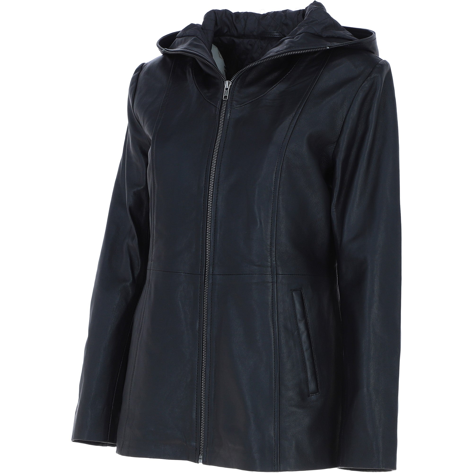 Ashwood Leather Hooded Jacket Black: J-1948