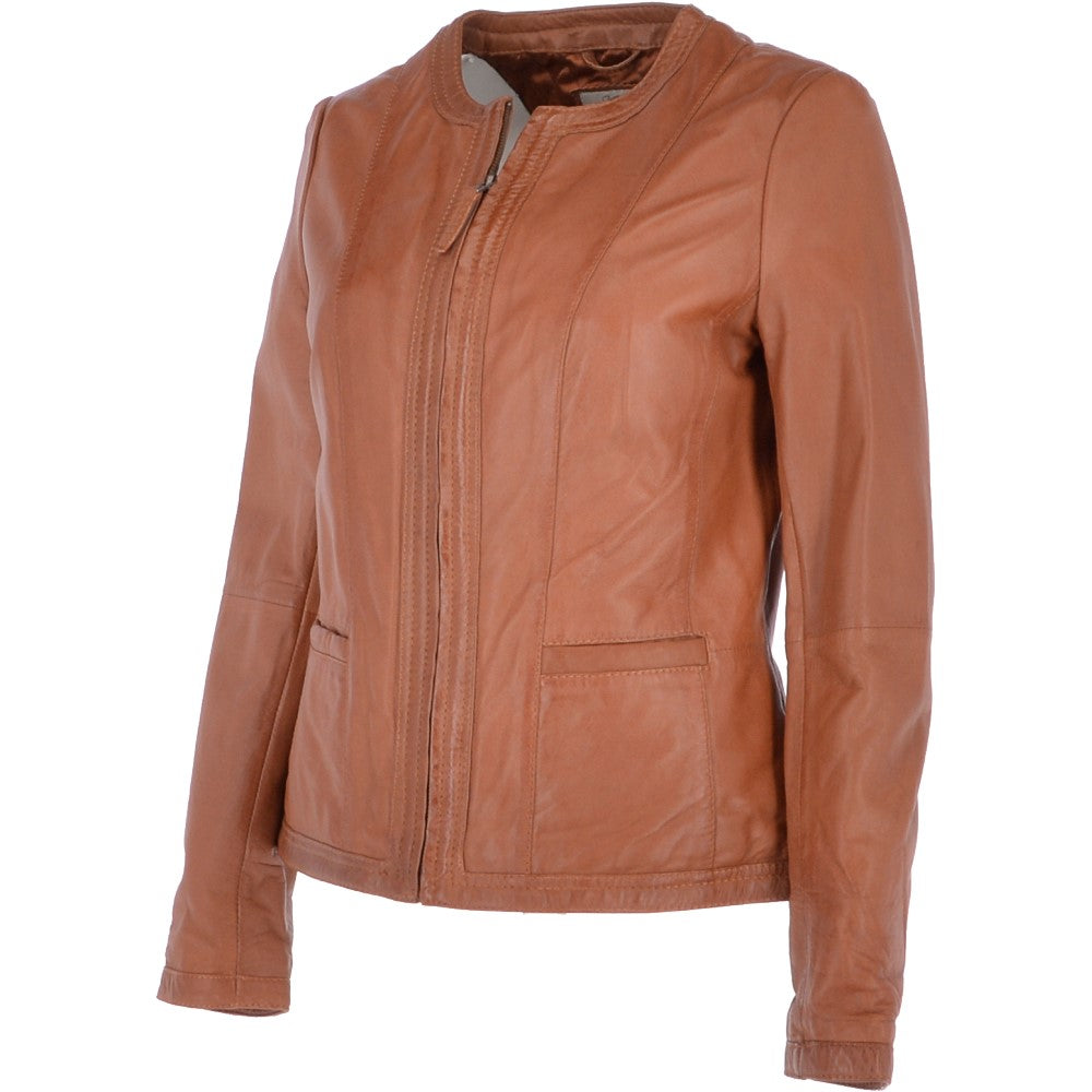 Leather Jacket Cognac/nap: AWL-672