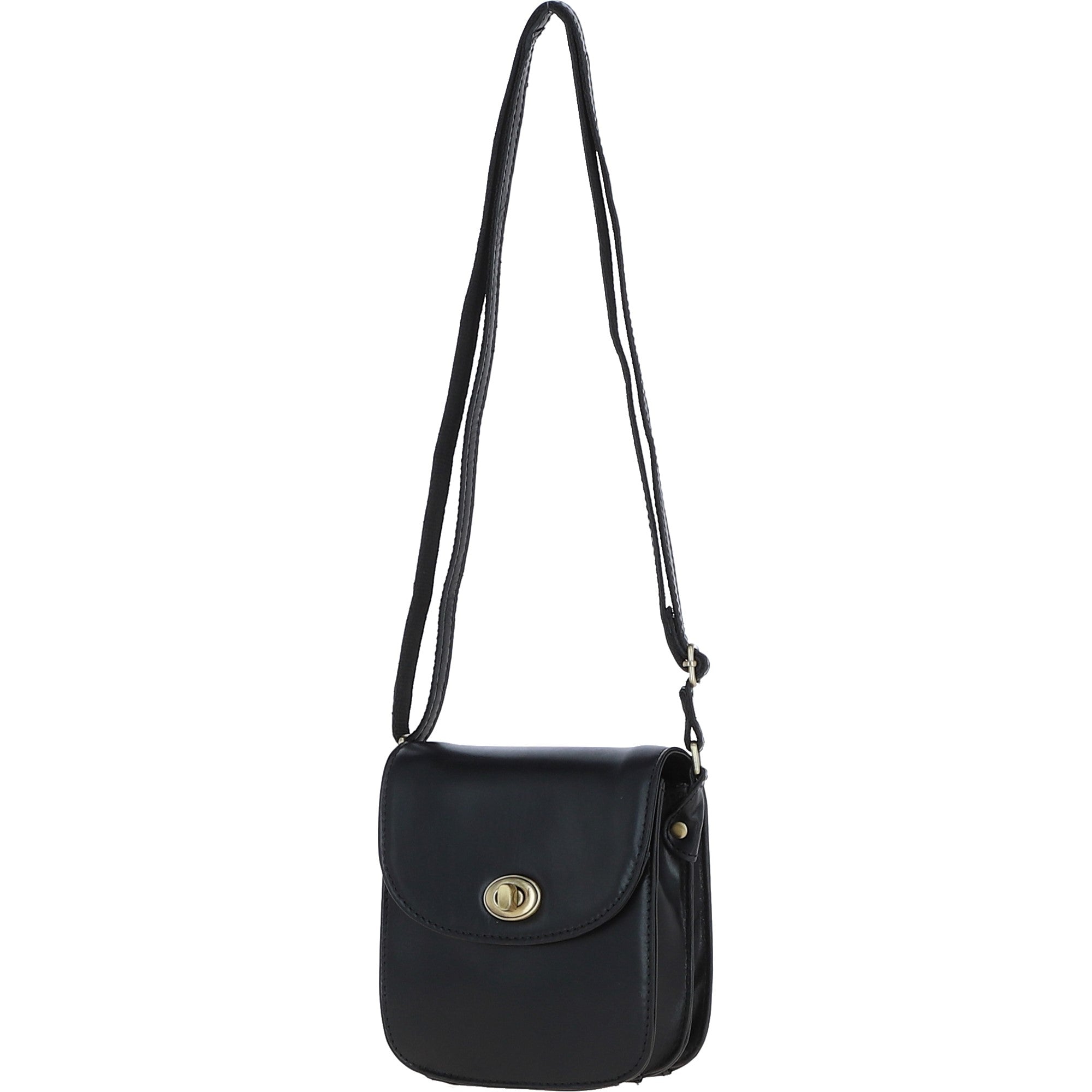 Ashwood Small Leather Crossbody Bag Black: V-80