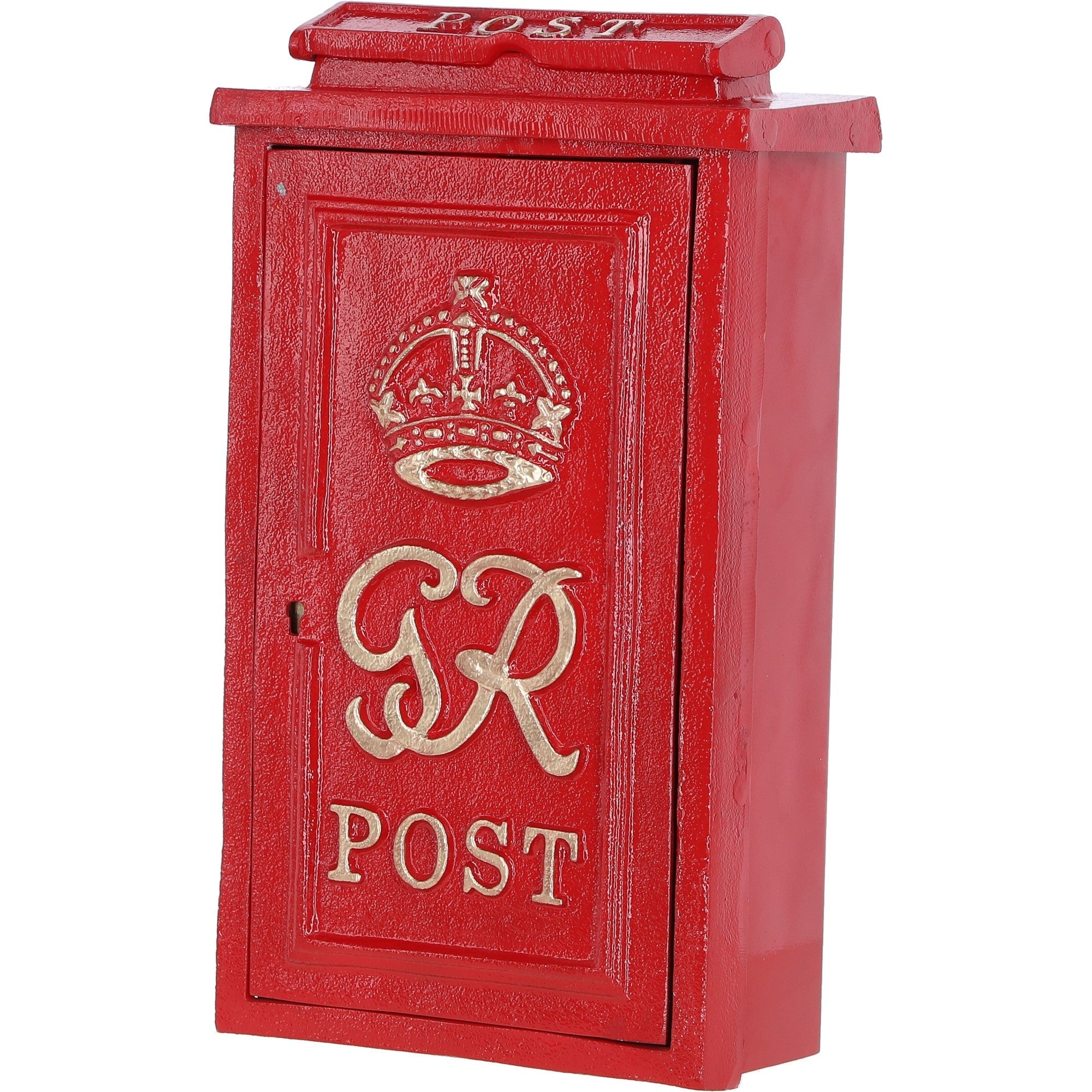 Cast Iron Replica Royal Mail GR Wall Mailbox Red: DI-5559-RG