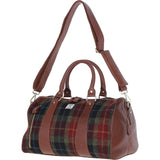 Ashwood Leather & Harris Tweed® Cloth Doctor Holdall Tan/Green/Red: TW-46-08-TR