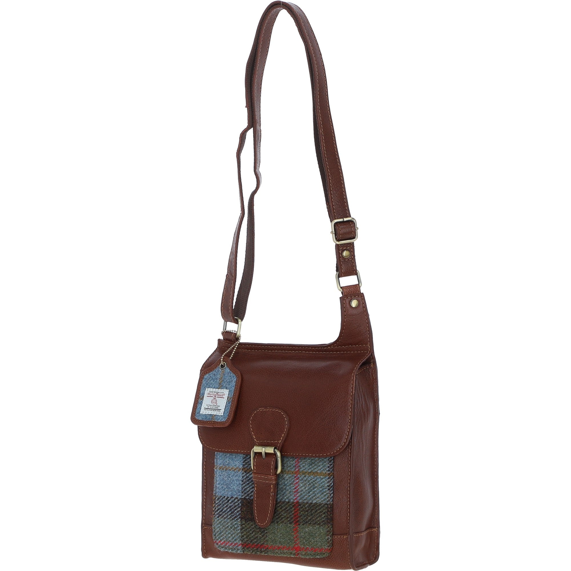 Ashwood Leather & Harris Tweed® Cloth Crossbody Bag Tan/Mcload: TW-24-02-TM