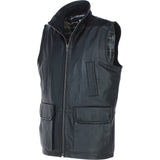 Ashwood Men's Leather Waistcoat | Classic Zip-Up Body Warmer Black: LUMS