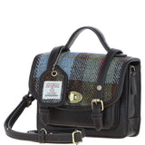 Ashwood Leather & Harris Tweed® Cloth Mini Satchel Bag with Twist Lock Brown/Mcload: TW-32-01-BM