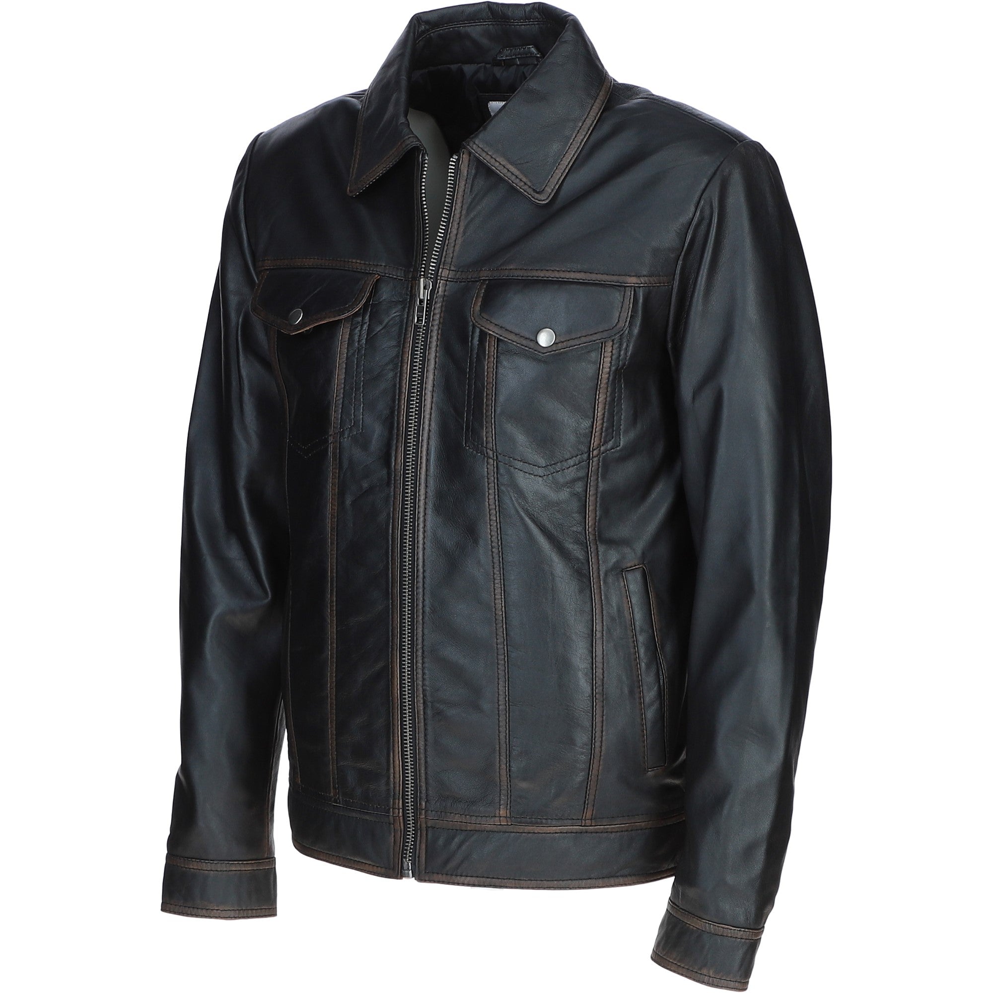 Ashwood Leather Bomber Jacket Black Ruboff: 1896