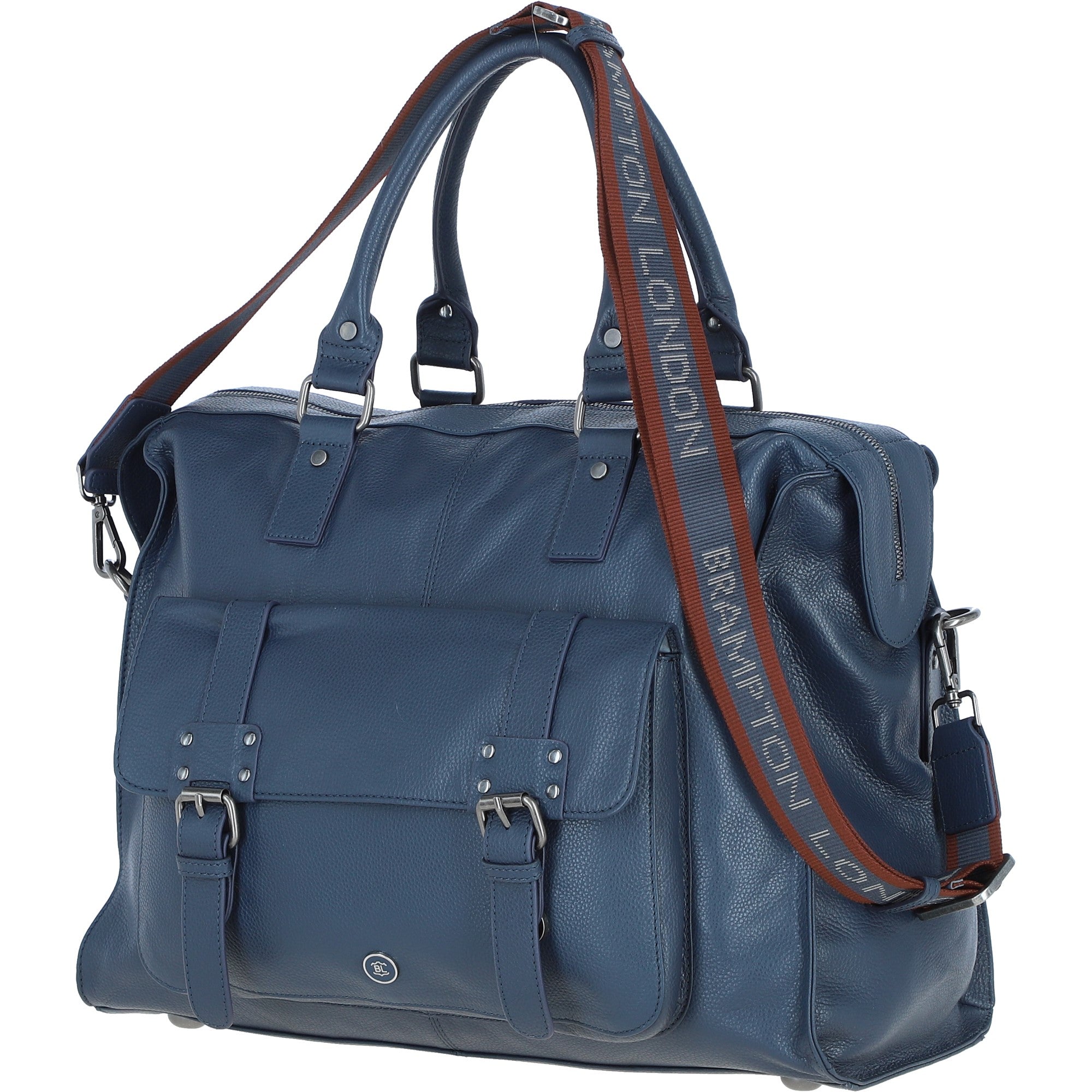 Brampton London Leather Weekender Bag Navy: 64807