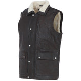 Ashwood Men's Leather Waistcoat Brown Snuff: LUCK