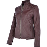 Leather Biker Jacket Oxblood: N-21