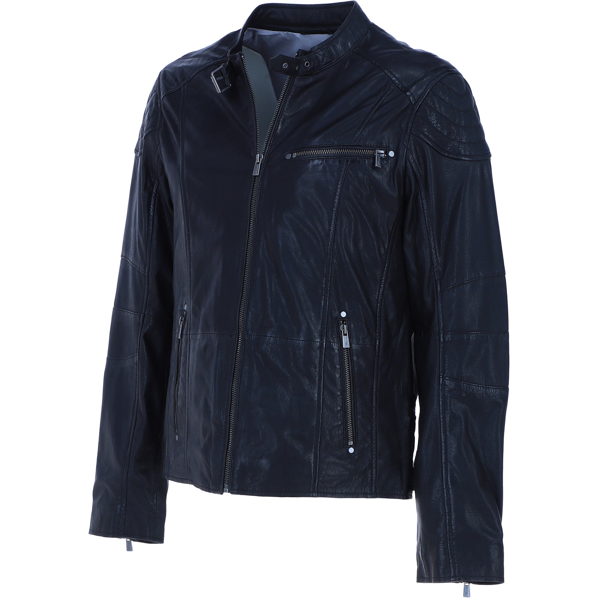 Ashwood Leather Men’s Zip-Up Biker Jacket Black: Largo-sp