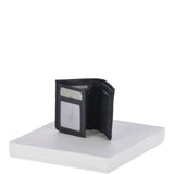 Cow Waxy Leather Classic 2 Card, Double ID, Coins &  Bill-Fold  Wallet Black : 1555