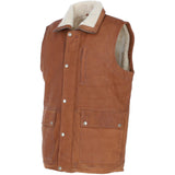 Ashwood Men's Leather Waistcoat Tan Snuff: LUCK