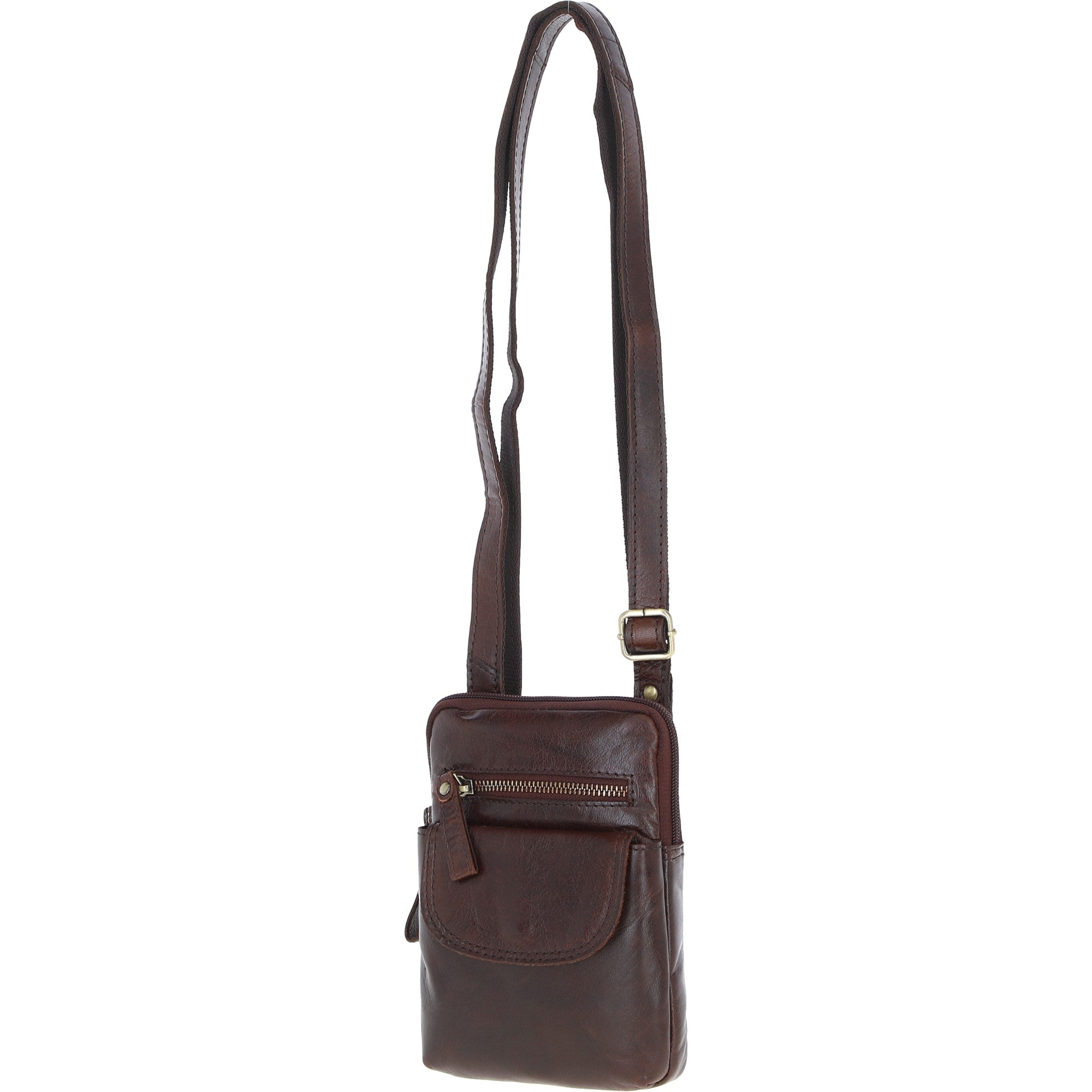 Elegant Ashwood Leather Crossbody Bag Brandy: G-11