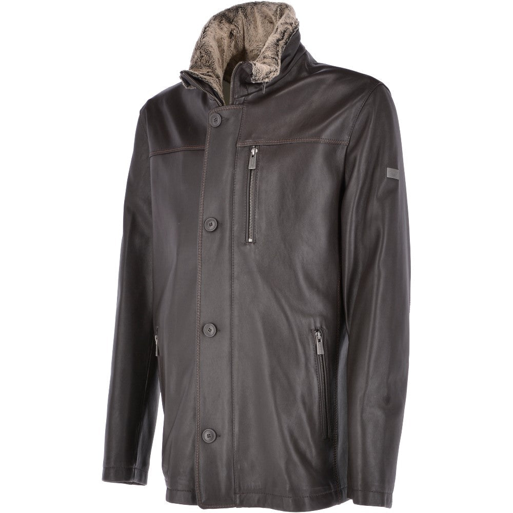 Mens 2-in1 Leather Jacket Brown : Gustavo