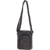 Compact Travel Messenger Bag with Multiple Zip Pockets and Adjustable Strap Brown: MADRID