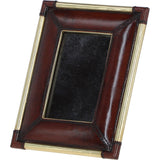 Exquisite Ashwood Leather Picture Frame (M) with Golden Accents Chestnut: LF-122