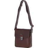 Ashwood Leather Medium Men's Buckle Crossbody Bag Chestnut: S-61