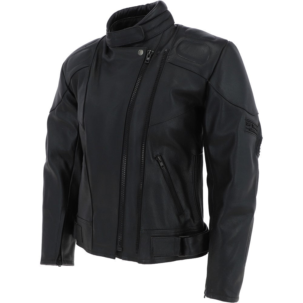 Mens Fashion Cowhide Leather Jacket Black: BIKER 220