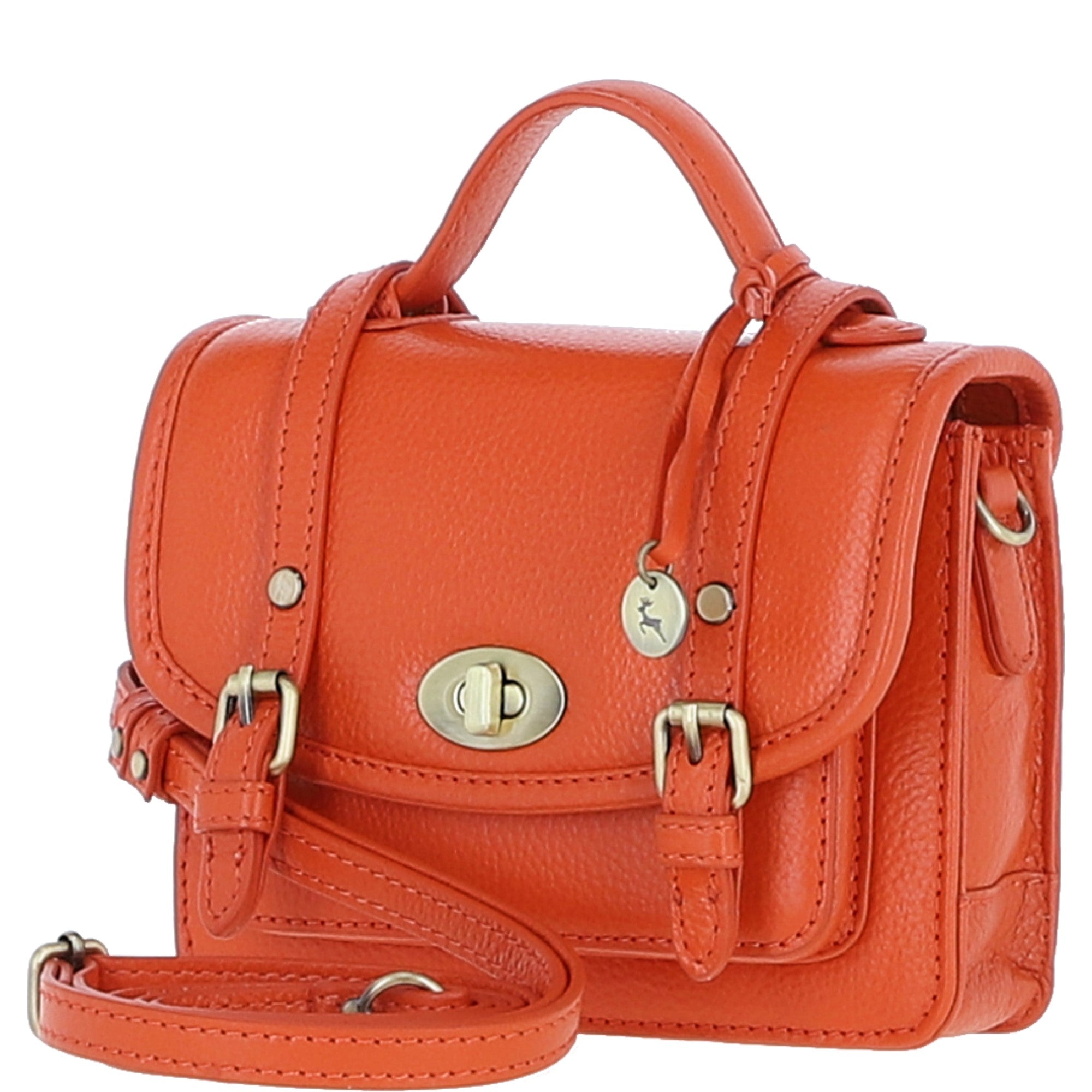 Stylish Ashwood Leather Small Satchel Bag Orange: Y-61
