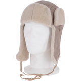 Unisex Sheepskin Trapper Hat Stone: 208