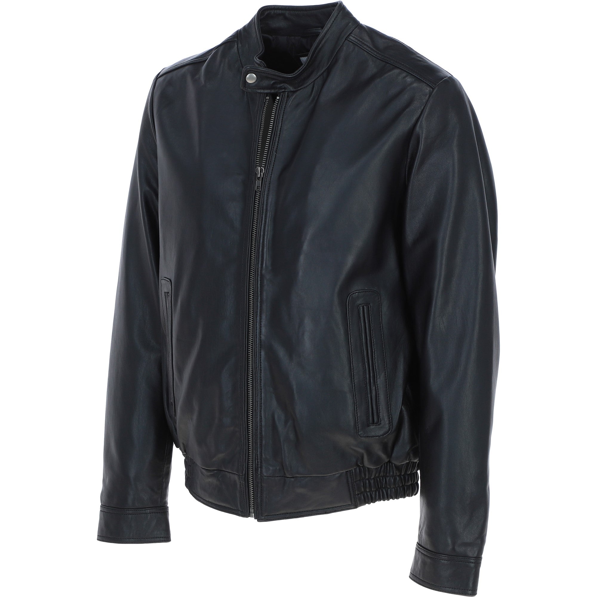 Ashwood Men's Genuine Leather Bomber Jacket Black: AW-2255