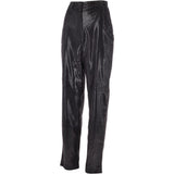Womens Snake Print Leather Trousers Black/croc: 766 TROUSERS
