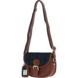 Ashwood Leather & Harris Tweed® Cloth Saddle Bag Tan/Watch: TW-26-04-TW