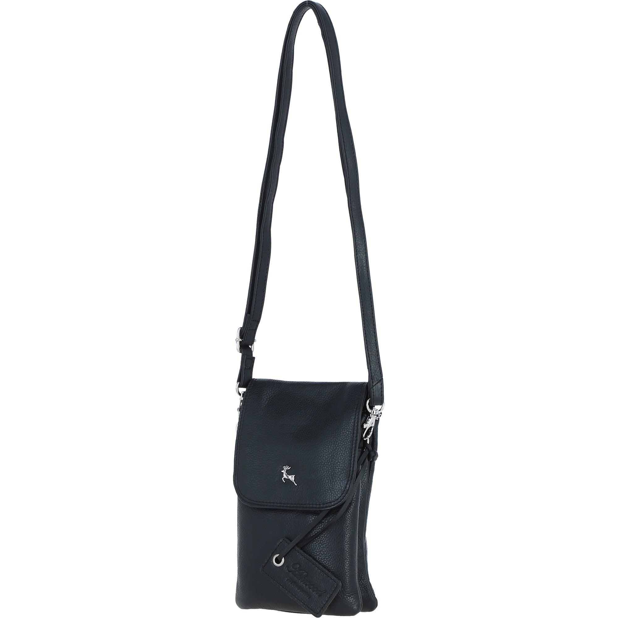 Ashwood Leather Smartphone Crossbody Bag Black: York