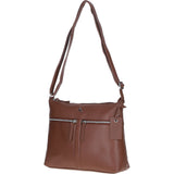 Sleek Luxe Leather Shoulder Bag Cognac: Mourne