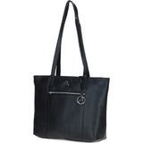 Designer Leather Shoulder Bag with Secure Zip Pocket Black: Bray