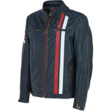 Gabicci Mens Leather Jacket Navy: GB McQueen
